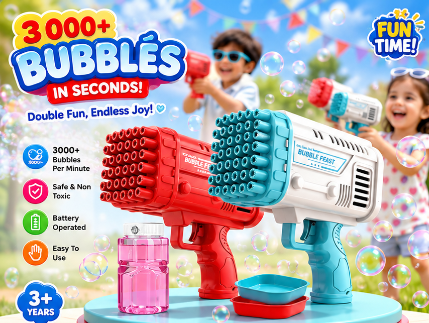 32-Hole Automatic Bubble Gun